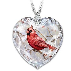 Crystal , sterling silver and white topaz pendant